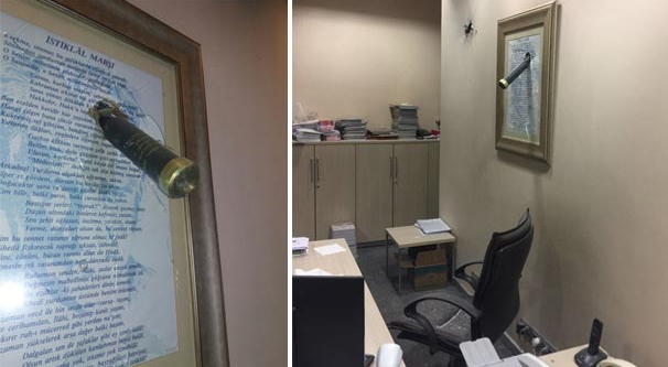 AK Parti binasına lav silahıyla saldırdılar