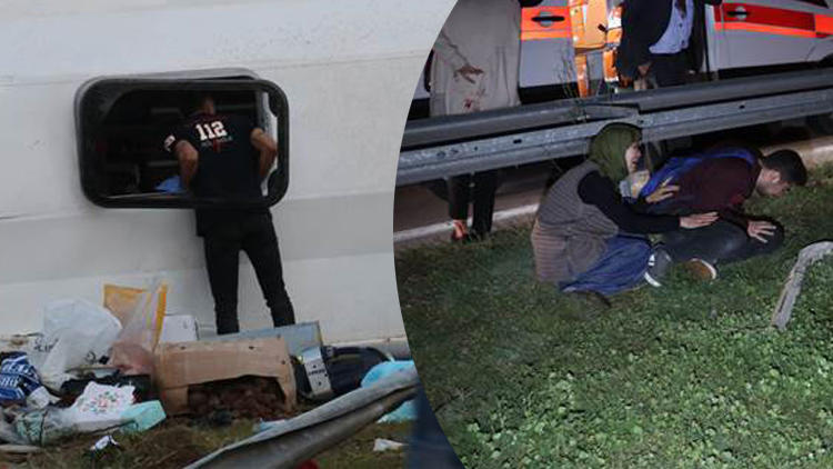 Yolcu otobüsü şarampole devrildi! 2 kişi ölü, 21 kişi yaralandı