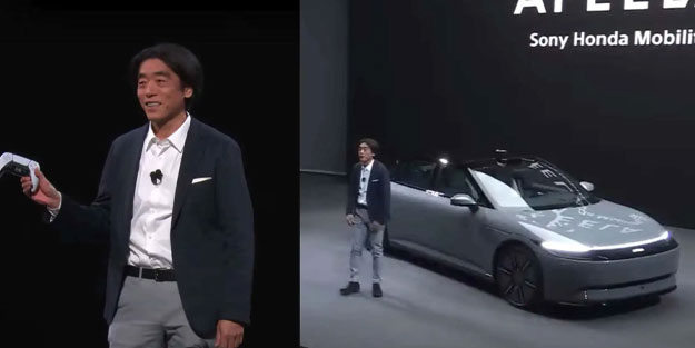 Sony, elektrikli aracını PS5 kolu ile sürerek şov yaptı