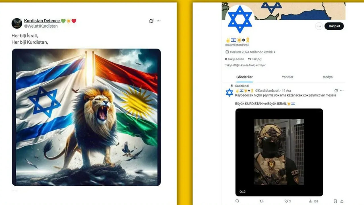 Sosyal medyada 'Kürtlerin koruyucusu İsrail' propogandası, İsrail merkezli çıktı!
