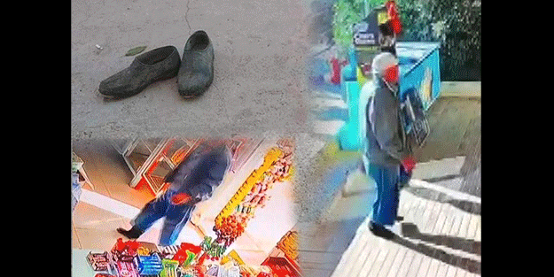 Sosyal medyada viral oldu! Market kirlenmesin diye ayakkabılarını çıkarıp girdi