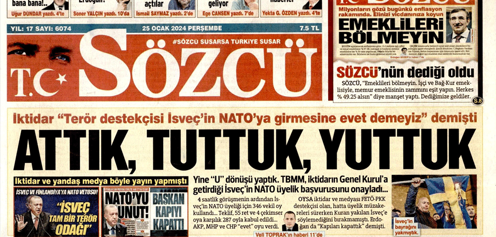 Sözcü bunu kimin adına söylüyor? "Attık, tuttuk, yuttuk!"