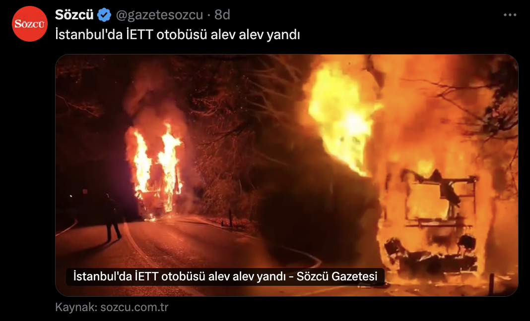 Sözcü gemileri yaktı! Ekrem İmamoğlu’nu gözden çıkardı! Yanan otobüsleri haber yapmaya başladı