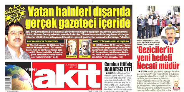 Sözde basın kurumları Akit muhabirine ‘kör’