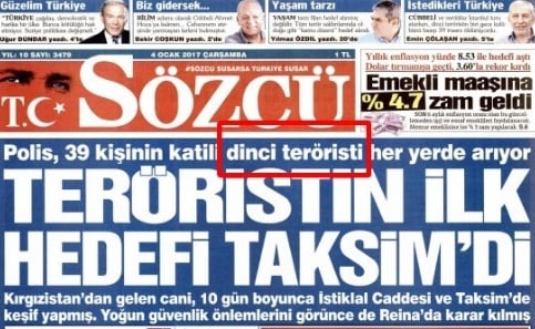 Sözcü paçavrası hangi dinden bahsediyor?