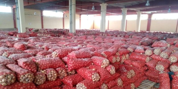 Stokçuların deposuna baskın: 1300 ton kuru soğan istiflemişler!