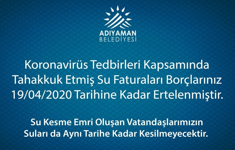 Su borçları ertelendi 