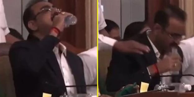 Su sanıp kafasına dikti... Tadını alır almaz püskürttü!