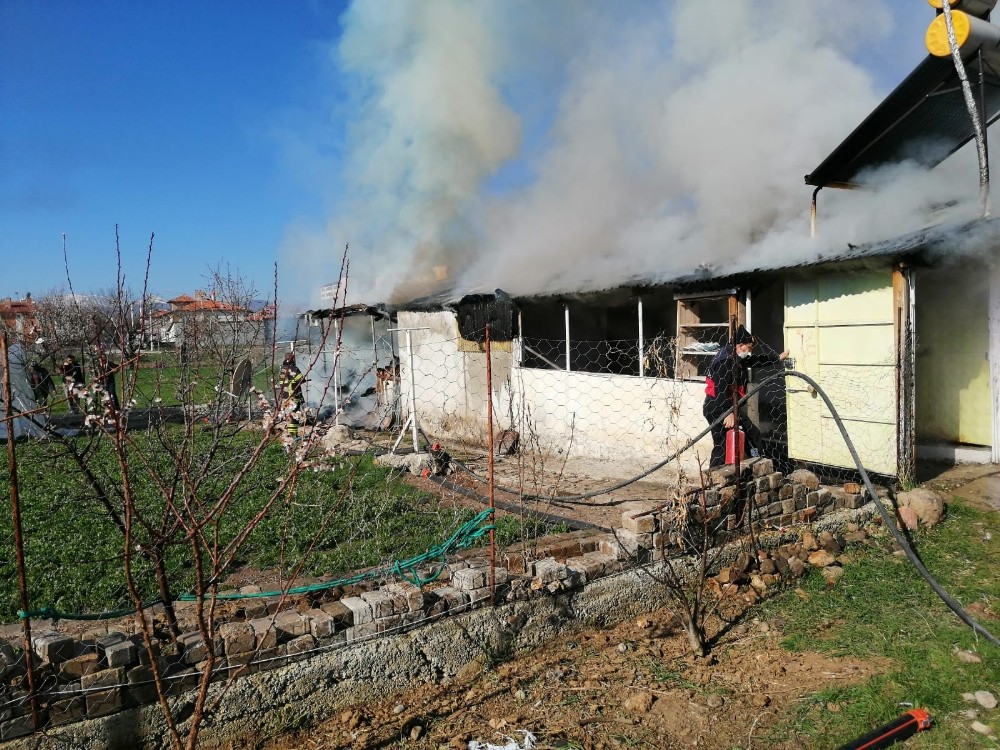 Şuhut’ta ev yangını 