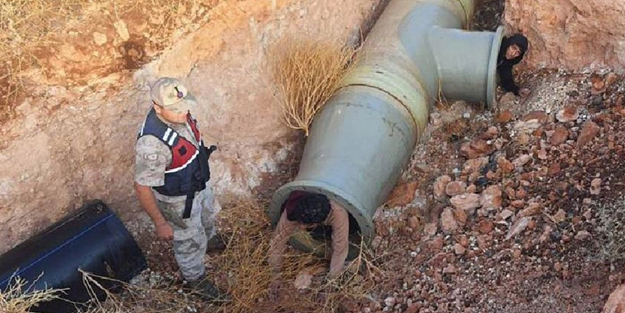 Sulama borusundan kaçak göçmen çıktı!