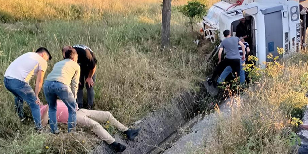 Sulama tankeri devrildi: 1 yaralı