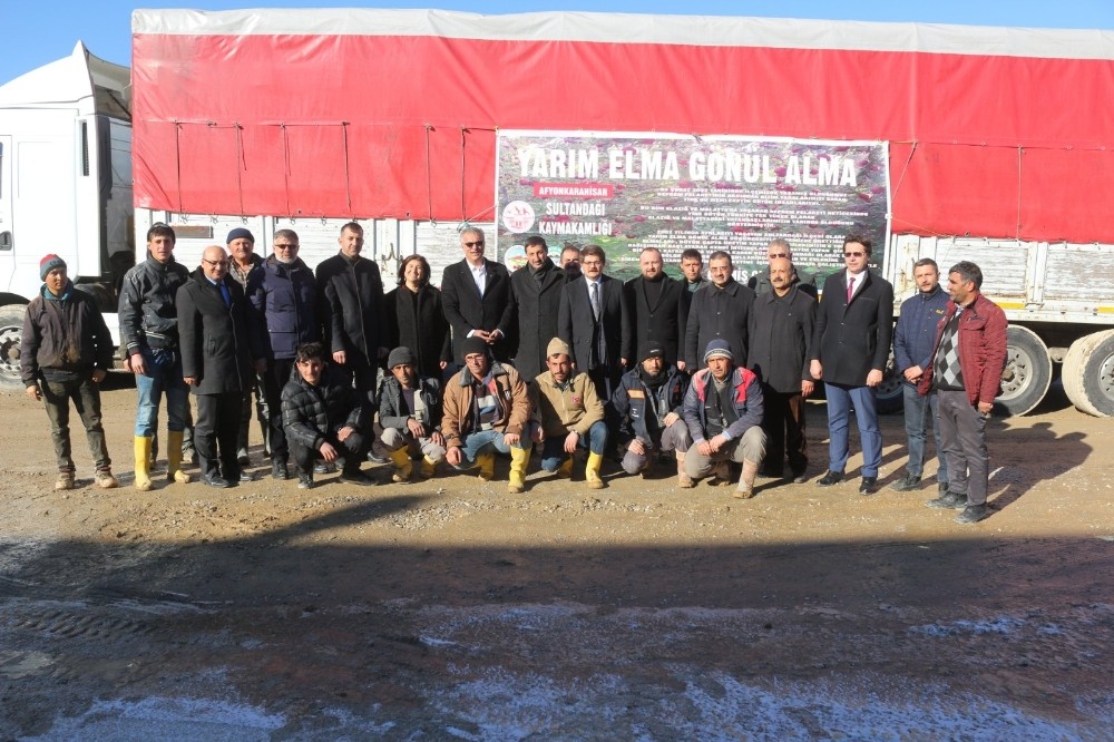 Sultandağı’ndan Elazığ ve Malatya’ya 26 ton elma gönderildi 
