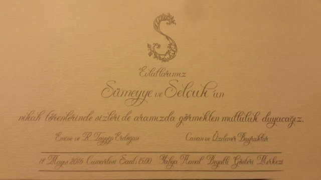 Sümeyye Erdoğan'ın düğün davetiyesinde dikkat çeken ayrıntı!