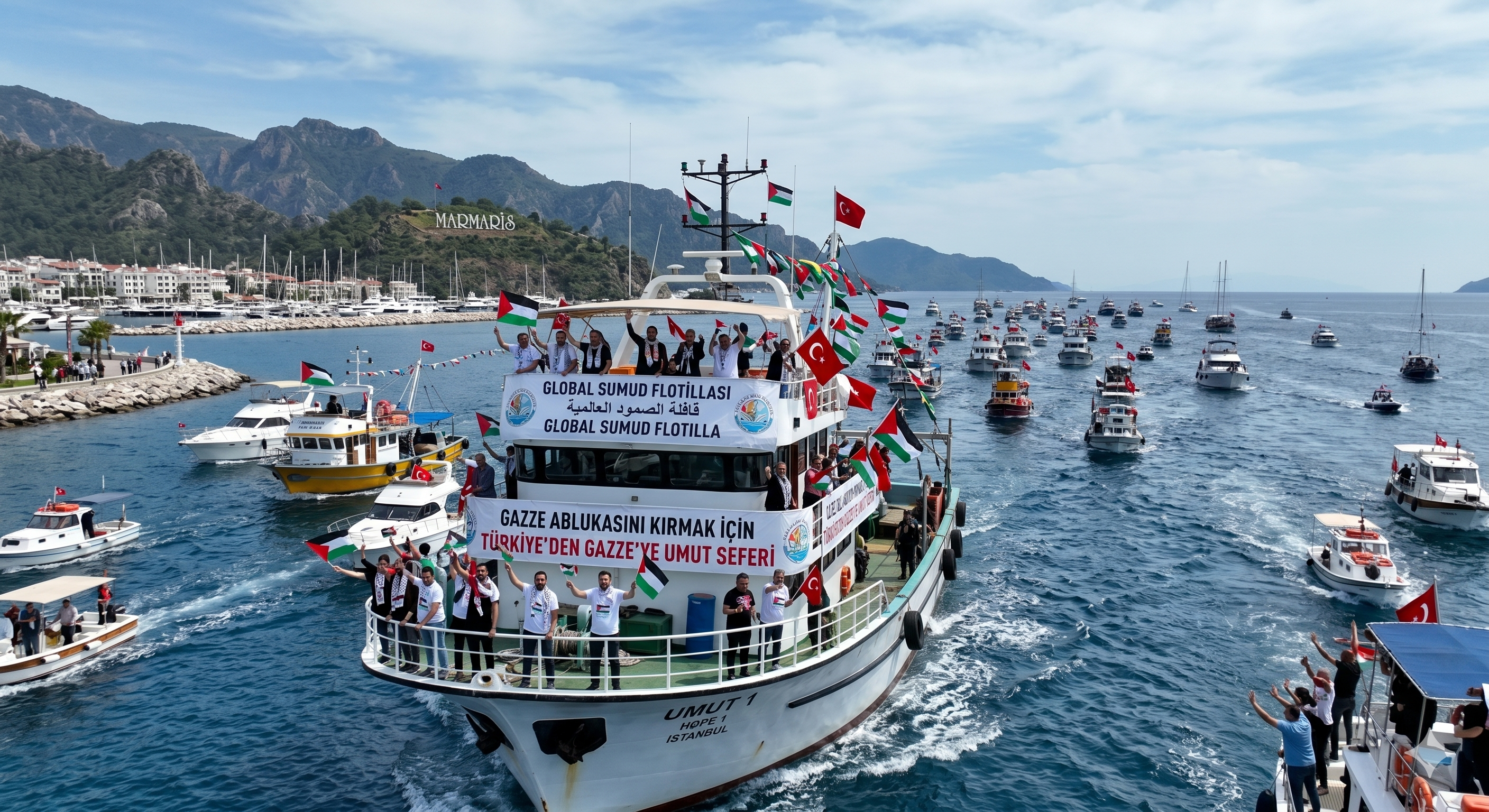 Sumud’tan askeri koruma çağrısı: Küresel Filo Marmaris’ten Yola Çıktı
