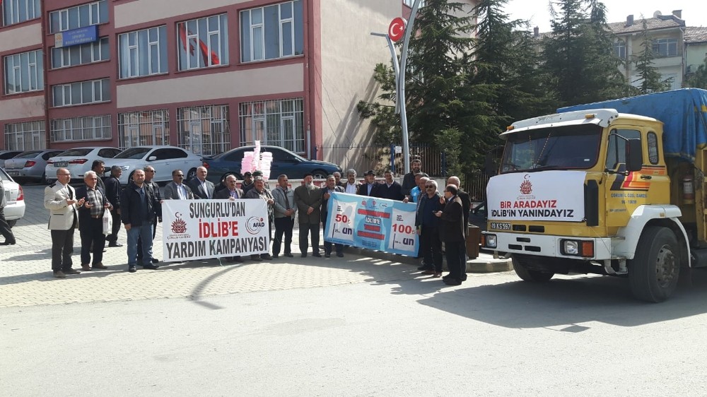Sungurlu’dan İdlib’e 15 ton un gönderildi 