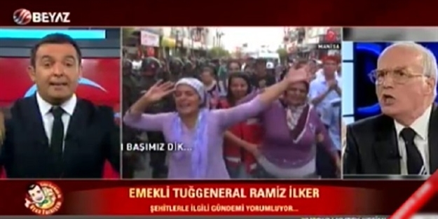 Sunucu emekli paşayla canlı yayında kavga etti