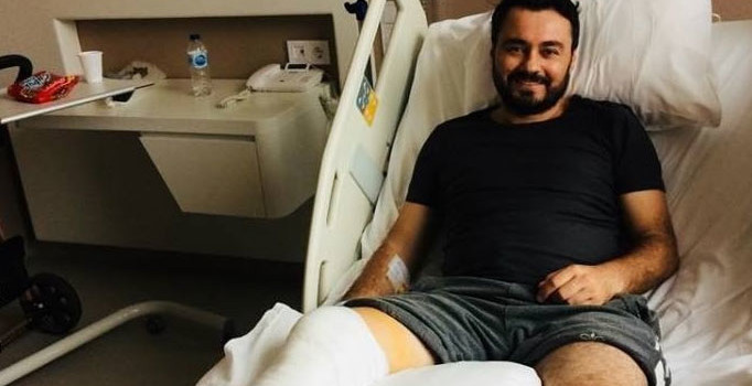 Süper Amatör Lig'de futbolcunun ayağı kırıldı maç tatil edildi