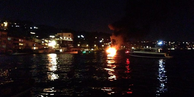 Sürat teknesi alev alev yandı