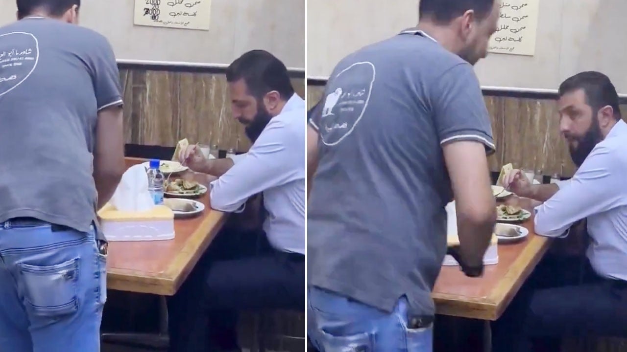 Suriye Cumhurbaşkanı Şara, esnaf lokantasında şavurma yerken görüntülendi