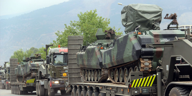Suriye sınırına büyük sevkiyat! TIR'larla taşındı