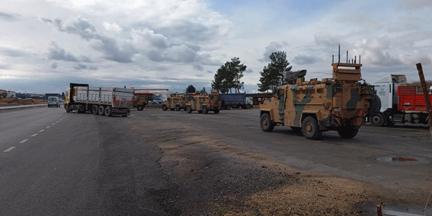 Suriye sınırında askeri araç hareketliliği