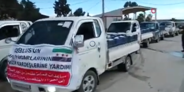 Suriyeli esnaftan Türkiye’deki depremzedelere gıda yardımı