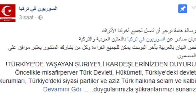 Suriyeli muhacirlerden Türklere mesaj var