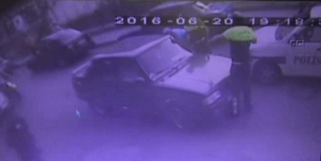 Sürücü polisi ezmeye kalktı