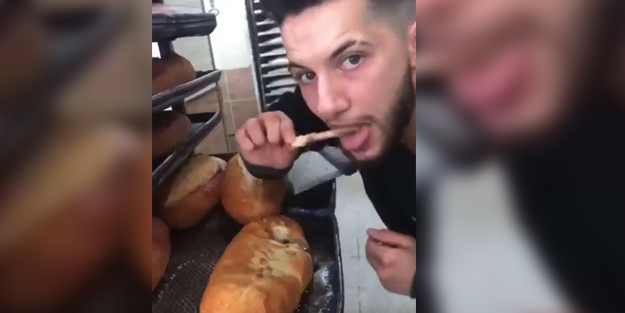 Süt banyosu ve dönerle dansın ardından mide bulandıran ekmek rezaleti!