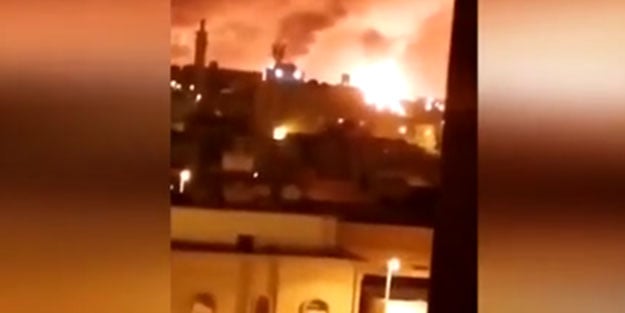 Suudi Arabistan’ı vurdular! Saldırı sonrası büyük yangın