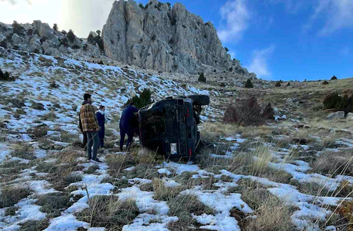 SUV tipi araç uçurumdan uçtu, korku dolu anlar yaşandı