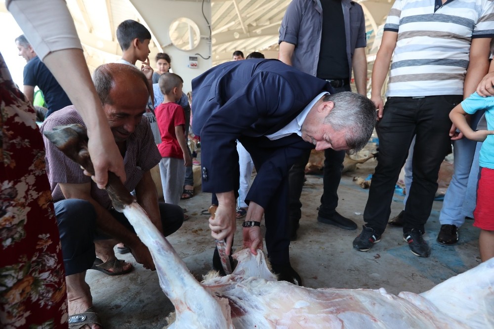 Tahmazoğlu, kurban kesim yerlerini ziyaret etti 