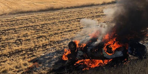 Takla atan araç alev topuna döndü! İçindekiler son anda kurtarıldı
