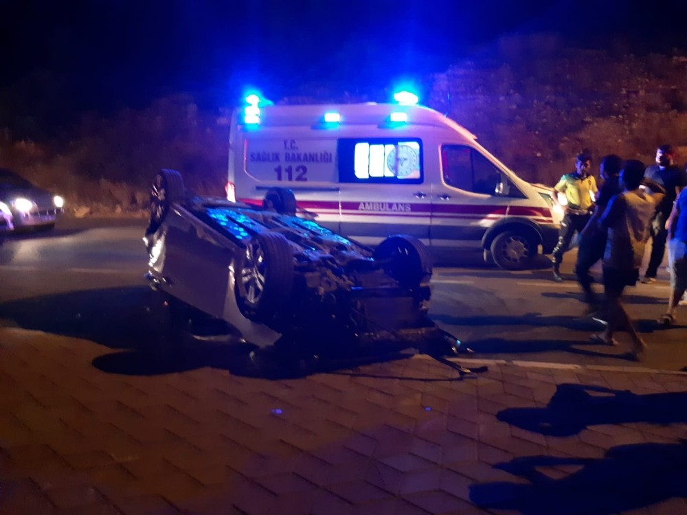 Takla atan araçtan burnu bile kanamadan kurtuldu 