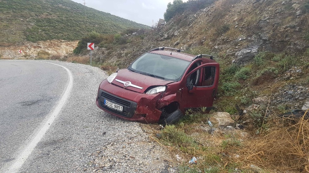 Takla atan araçtan burunları bile kanamadı 