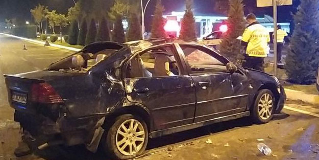 Takla atan otomobil karşı şeride geçti: 3 yaralı