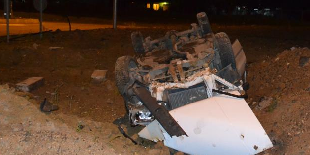 Takla atan otomobilden burnu bile kanamadan çıktı