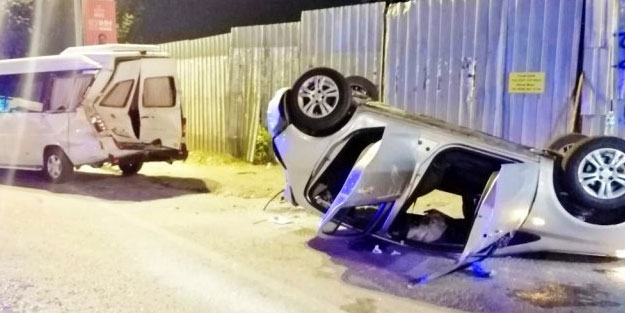 Takla atan otomobilin sürücüsü ortadan kayboldu