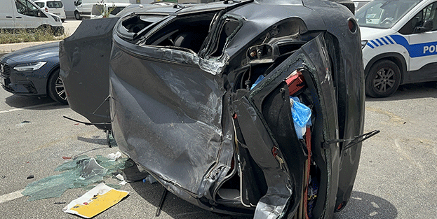 Takla atarak karşı şeride geçti: O anlar kamerada