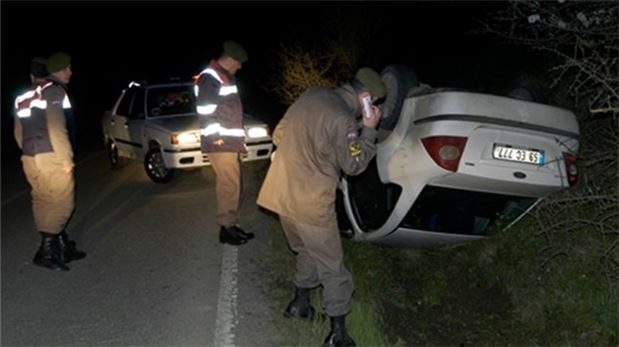 Takla attı burnu bile kanamadan çıktı