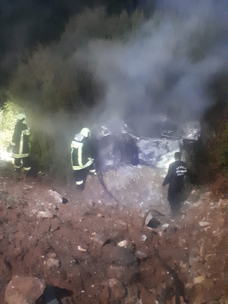 Taklalar atan otomobil alev aldı: 1 ölü 