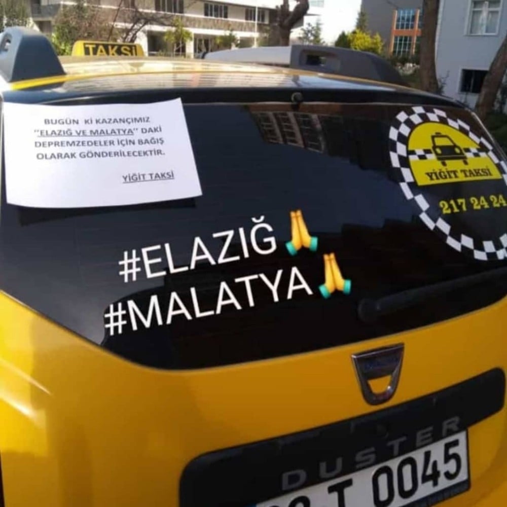 Taksi durağı bir günlük gelirini Elazığ’a bağışladı 