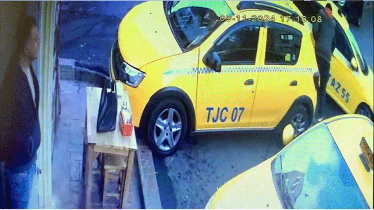 Taksiciye öfke patlaması! Lastikleri patlatan şahıs tutuklandı