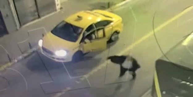 Taksiciyi gasp girişimi kamerada!
