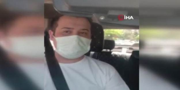 Takside çay içen kadın yolcu kendisini uyaran şoförü tehdit etti