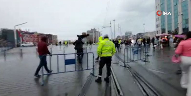 Taksim'de hareketli dakikalar! Ekipler alarma geçirdi
