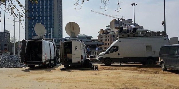 Taksim'den pis kokular geliyor! Canlı yayın araçları hazır...