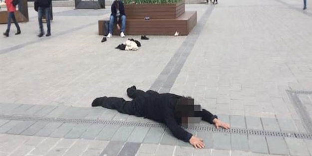 Taksim'in ortasında ibretlik görüntü
