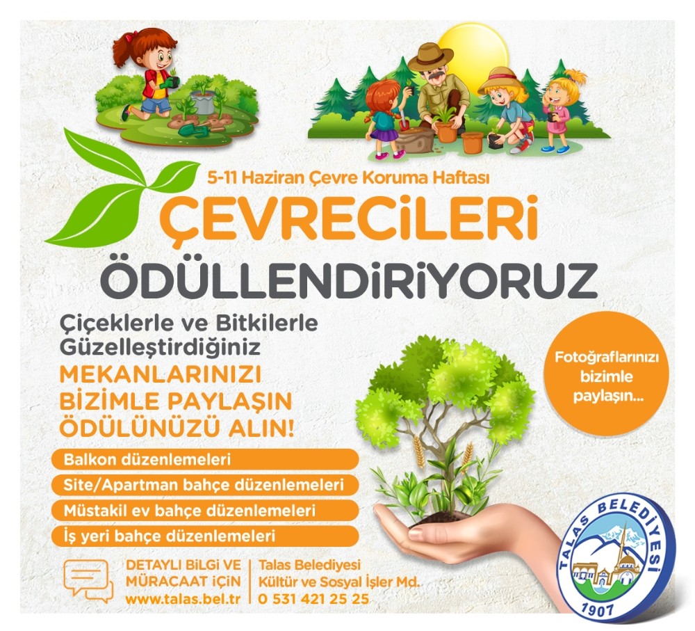Talas Belediyesi’nden güzel balkon ve bahçe etkinliği 