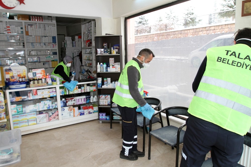 Talas’ta koronavirüs önlemleri sürüyor 